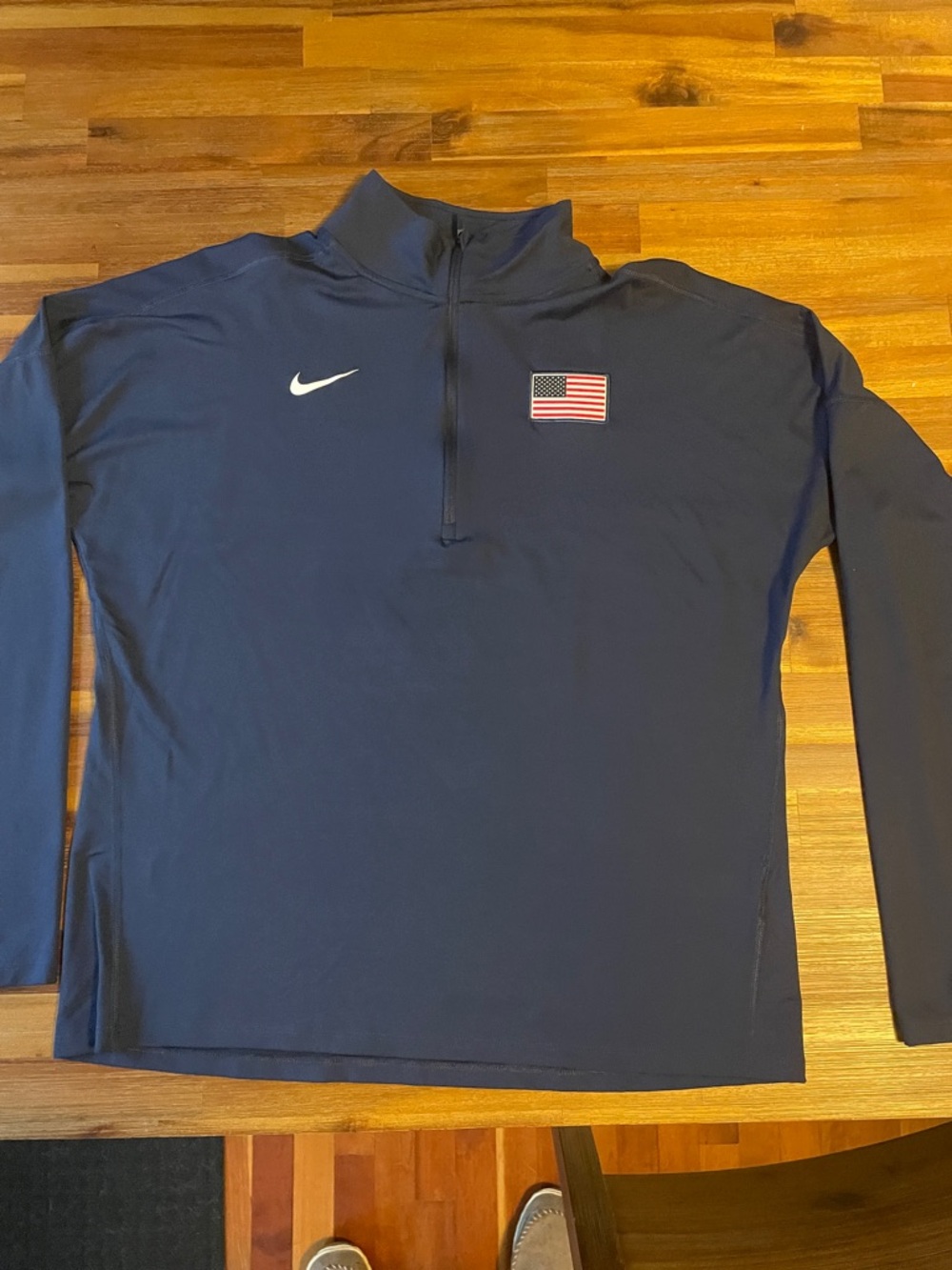 Nike Navy Quarter-Zip Pullover USA hockey staff apparel